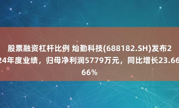 股票融资杠杆比例 灿勤科技(688182.SH)发布2024年度业绩，归母净利润5779万元，同比增长23.66%